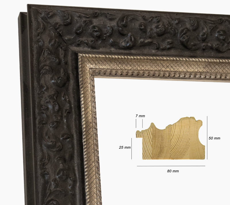Cadre noire et argent en bois sur mesure 4497.602