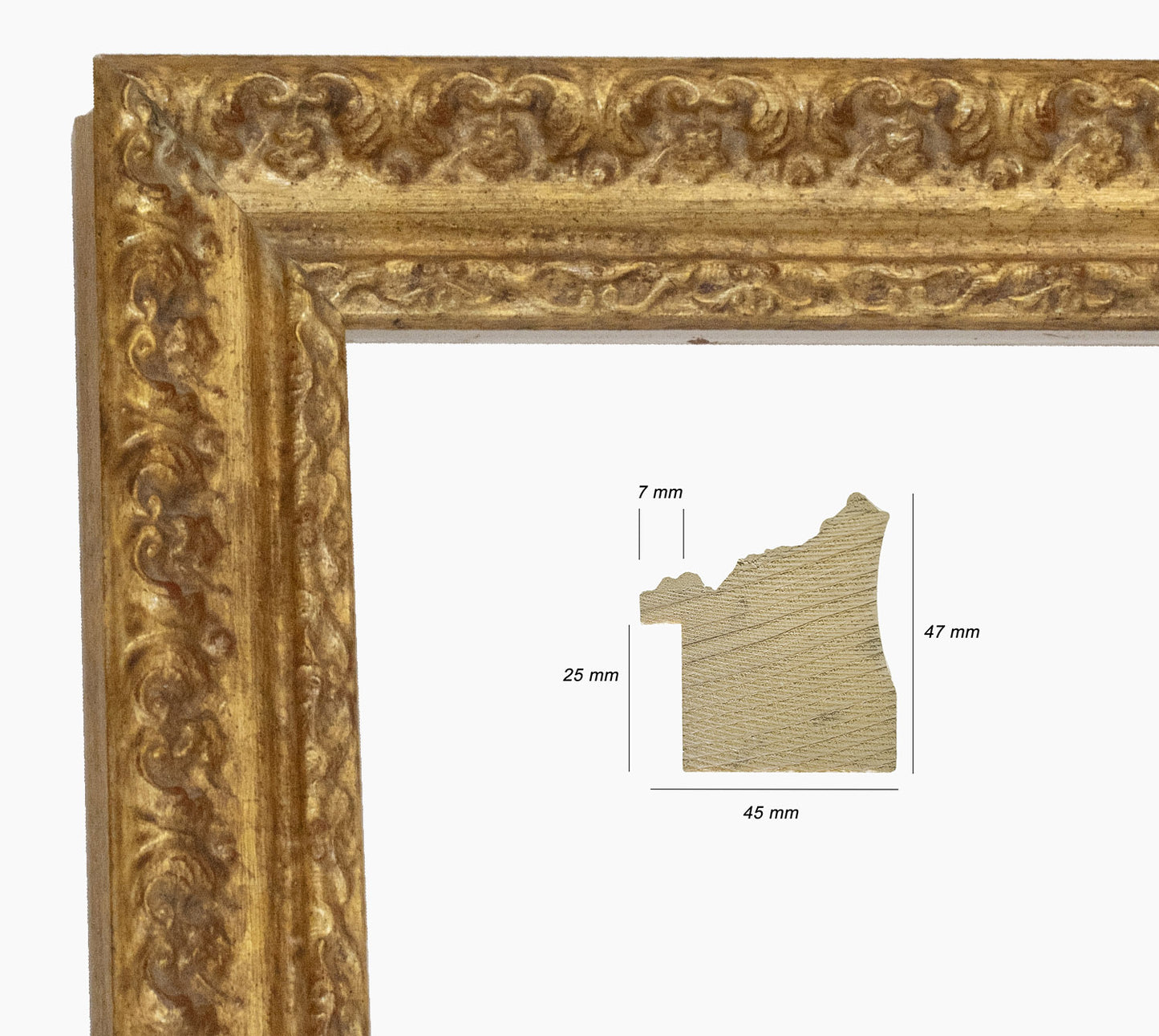 Cadre d'or en bois sur mesure 495.010
