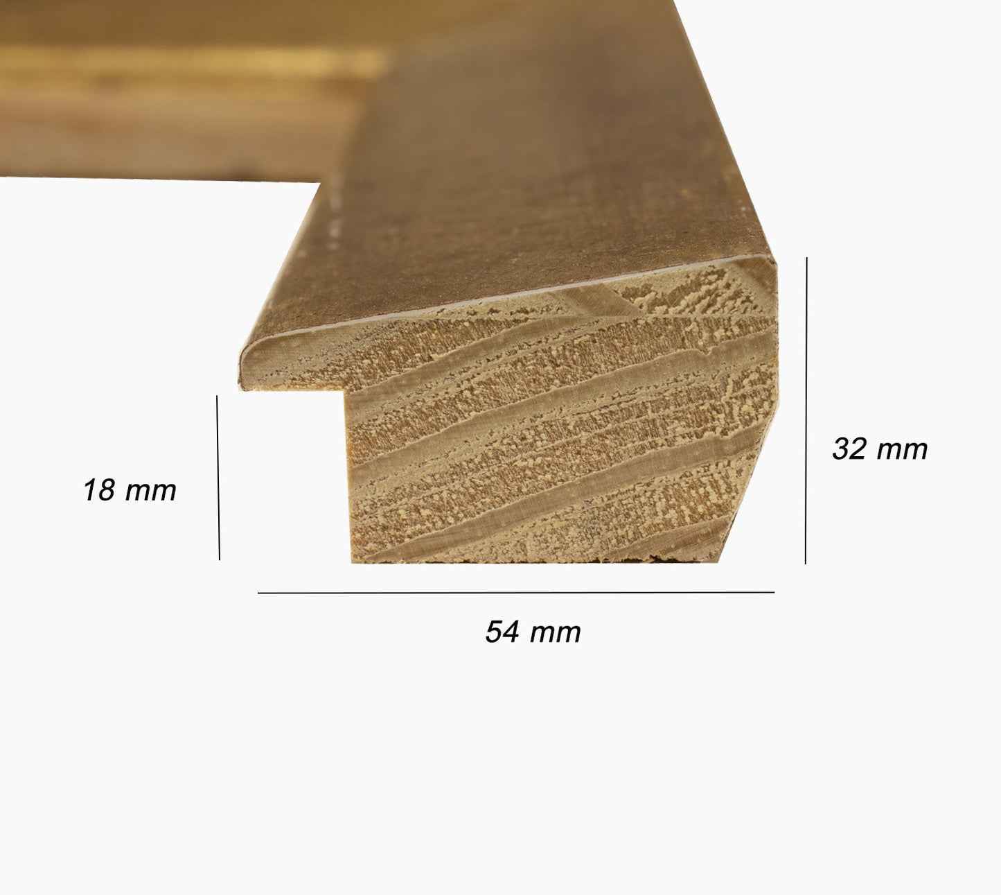 550.010 cadre en bois à la feuille d'or mesure de profil 54x32 mm Lombarda cornici S.n.c.