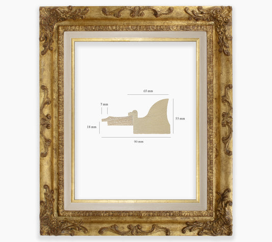 Cadre baroque a la feuille d'or COR430010135