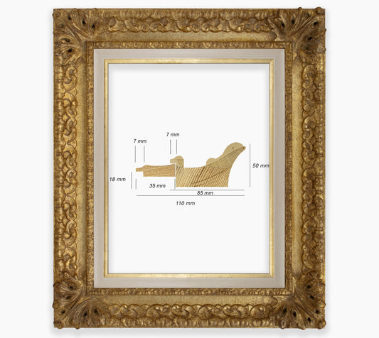 Cadre baroque a la feuille d'or COR4480010135