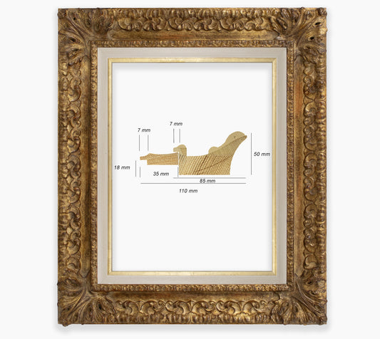Cadre baroque a la feuille d'or antique COR4480230135