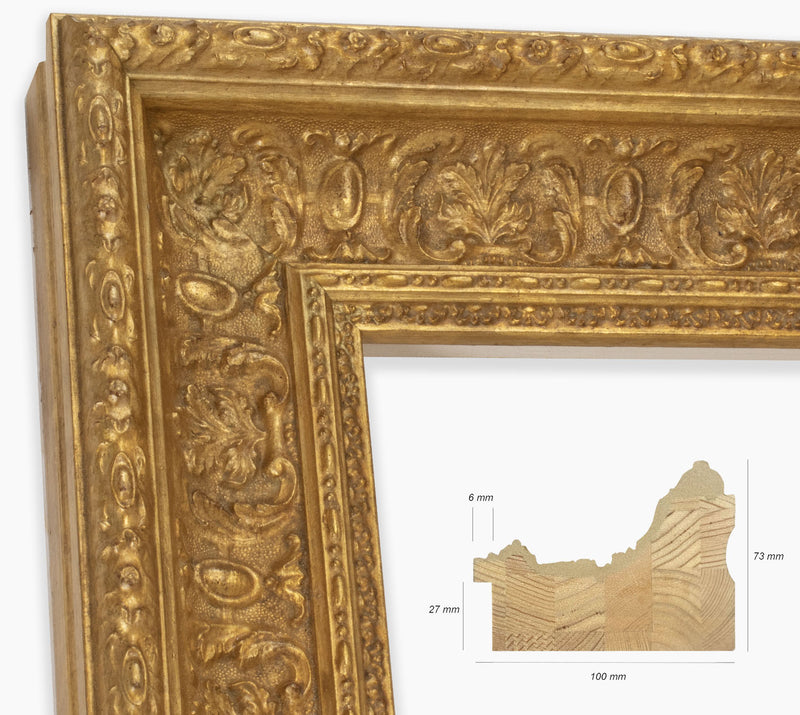 Cadre baroque en bois à la feuille d'or 6301.010