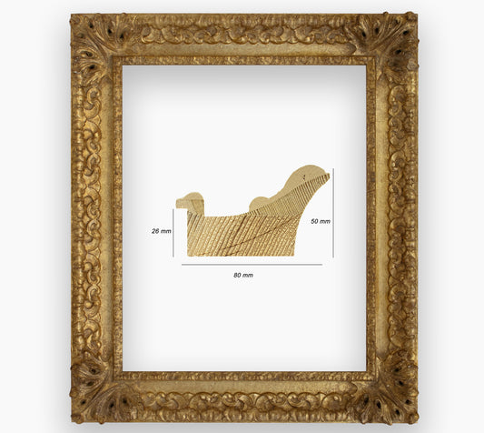 COR.4480.010 cadre baroque a la feuille d'or