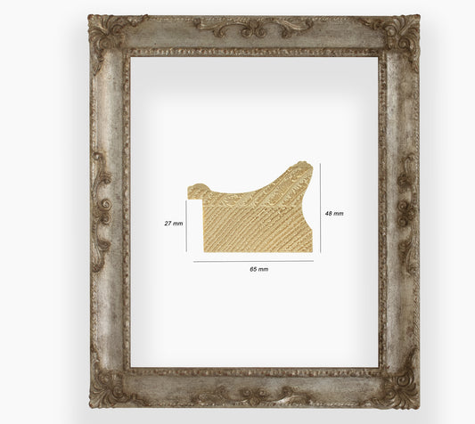 COR.620.011 cadre en bois à la feuille d'argent