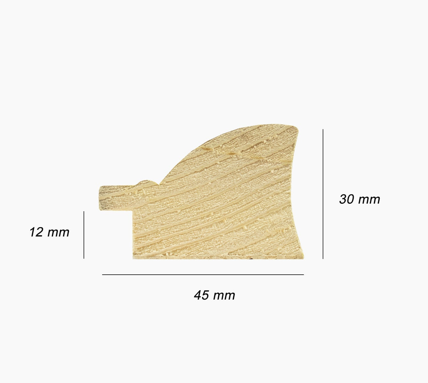 225.920 cadre en bois blanc avec fond marron mesure de profil 45x30 mm Lombarda cornici S.n.c.