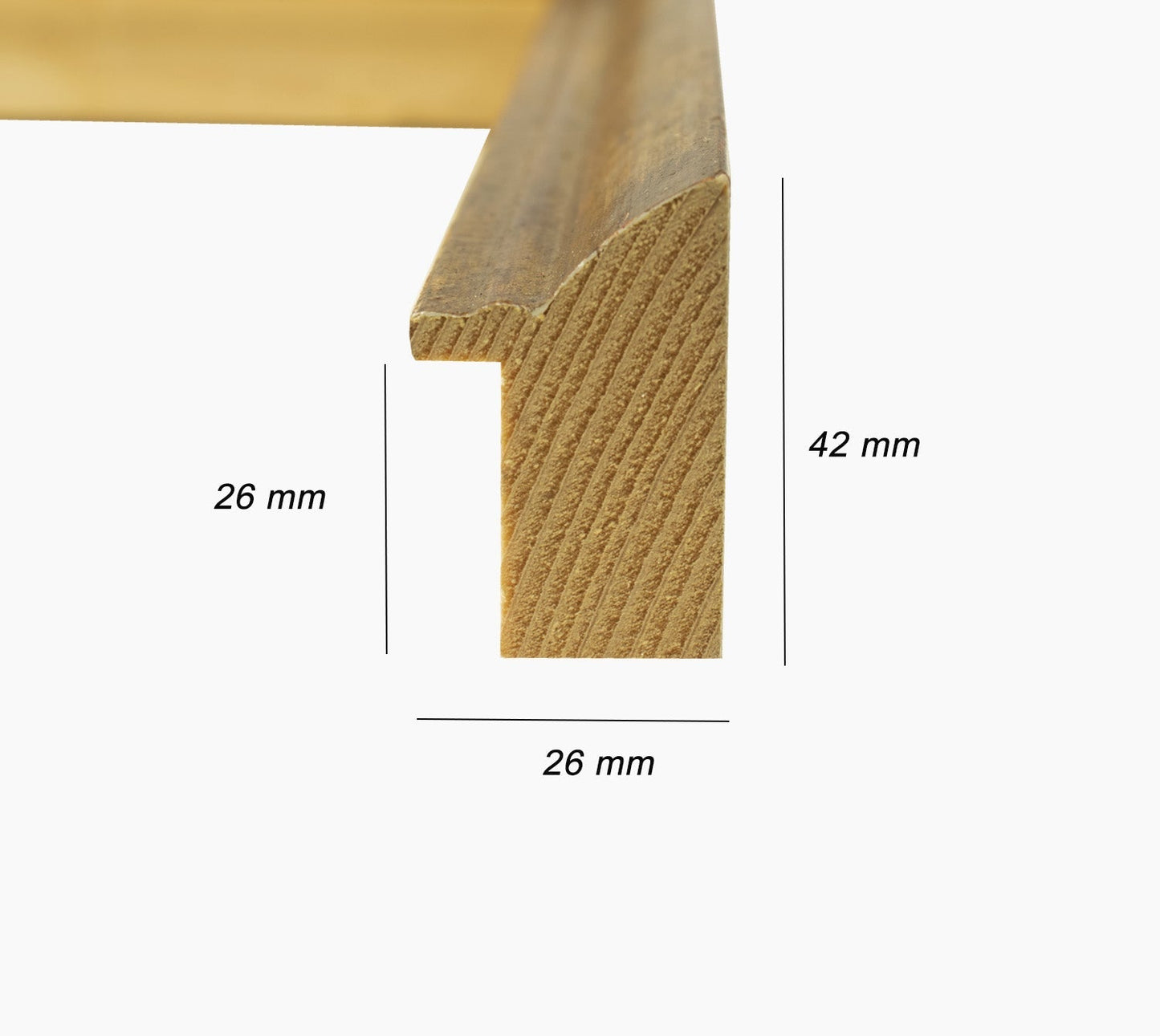 226.230 cadre en bois à la feuille d'or antique mesure de profil 42x26 mm Lombarda cornici S.n.c.
