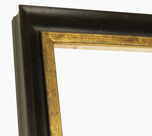 229.601 cadre en bois noire à cire avec fil d'or mesure de profil 45x45 mm Lombarda cornici S.n.c.