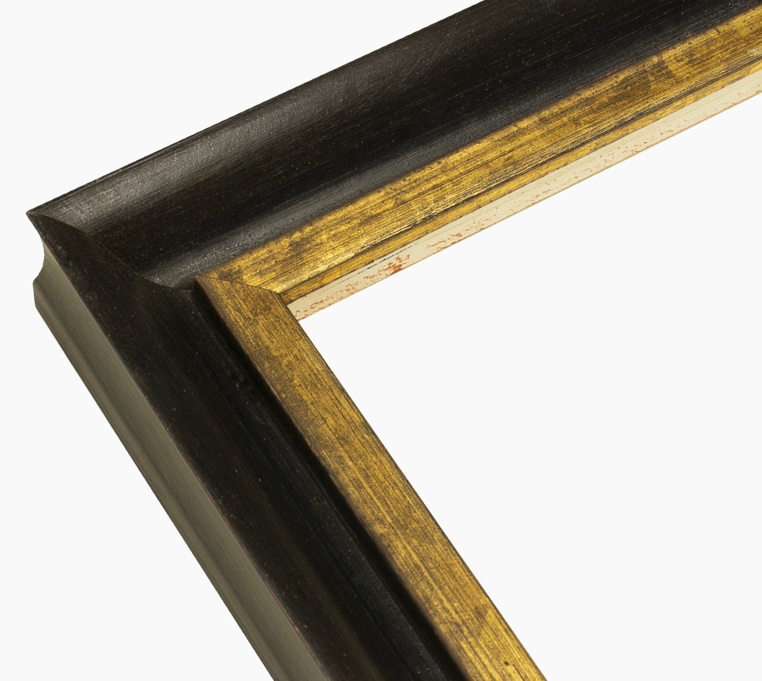 229.601 cadre en bois noire à cire avec fil d'or mesure de profil 45x45 mm Lombarda cornici S.n.c.