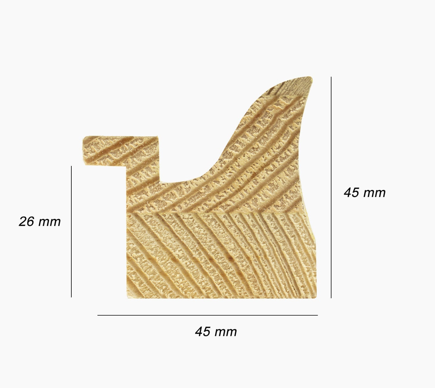 229.915 cadre en bois à fond ocre blanc mesure de profil 45x45 mm Lombarda cornici S.n.c.