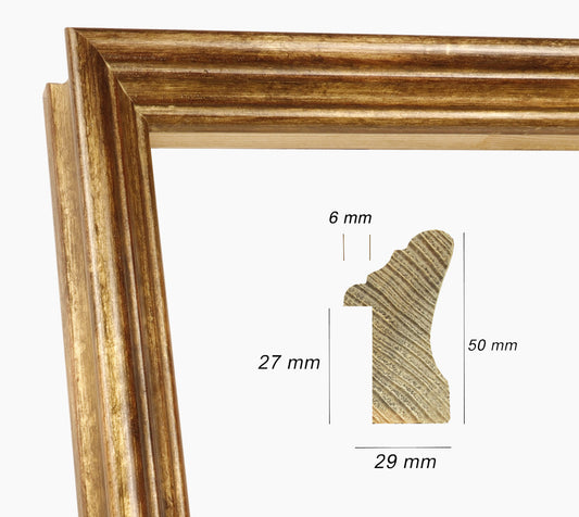 Wooden frame with antique gold leaf art.240.230