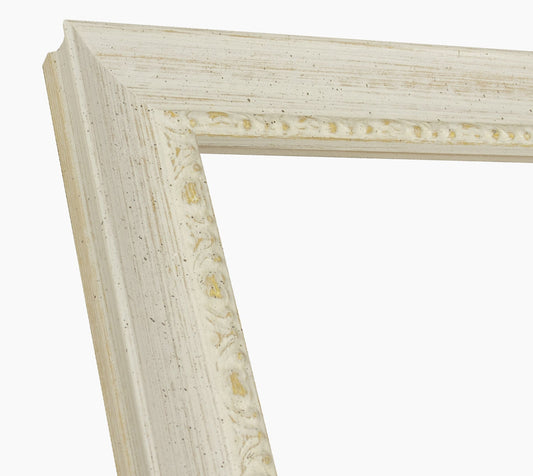297.915 cadre en bois à fond ocre blanc mesure de profil 45x30 mm Lombarda cornici S.n.c.