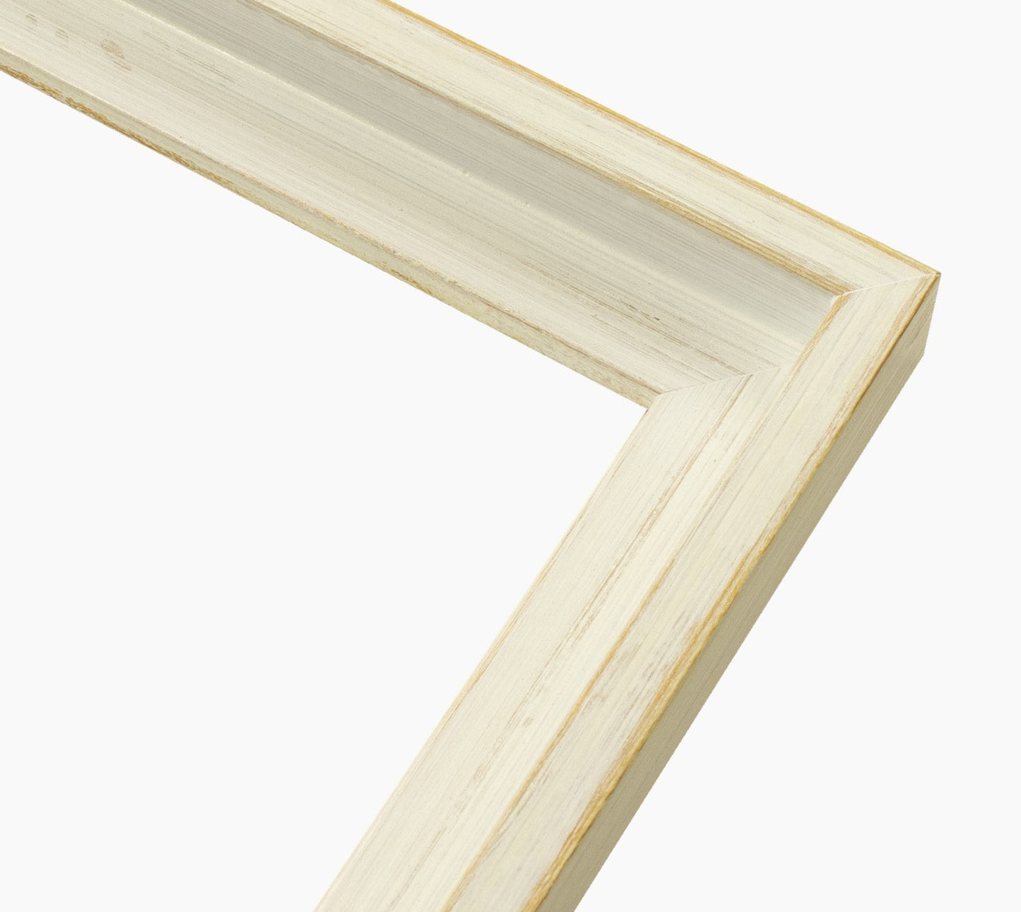 305.915 cadre en bois blanc fond ocre mesure de profil 40x35 mm Lombarda cornici S.n.c.