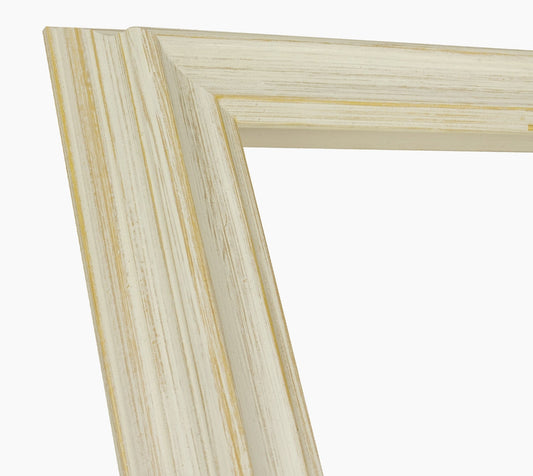 310.915 cadre en bois à fond ocre blanc mesure de profil 60x40 mm Lombarda cornici S.n.c.