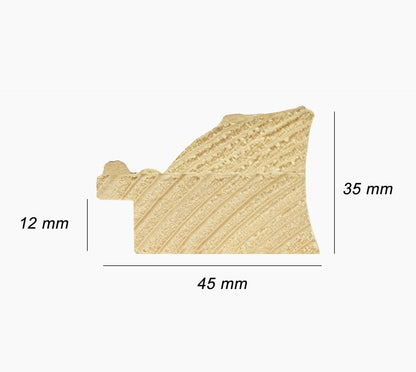 325.915 cadre en bois à fond ocre blanc mesure de profil 45x30 mm Lombarda cornici S.n.c.