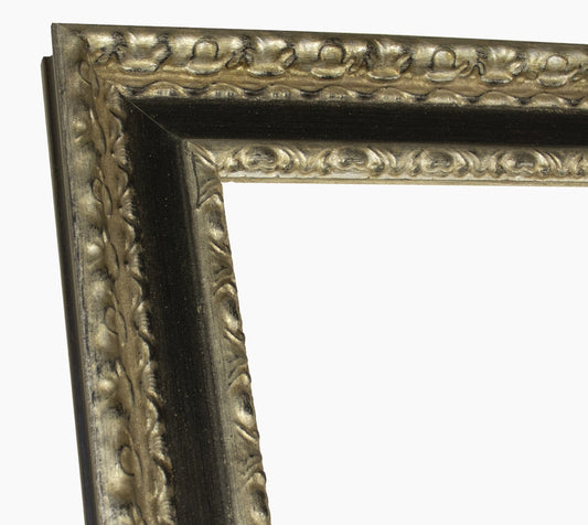 343.602 cadre en bois feuille d'argent gorge noire mesure de profil 60x30 mm Lombarda cornici S.n.c.