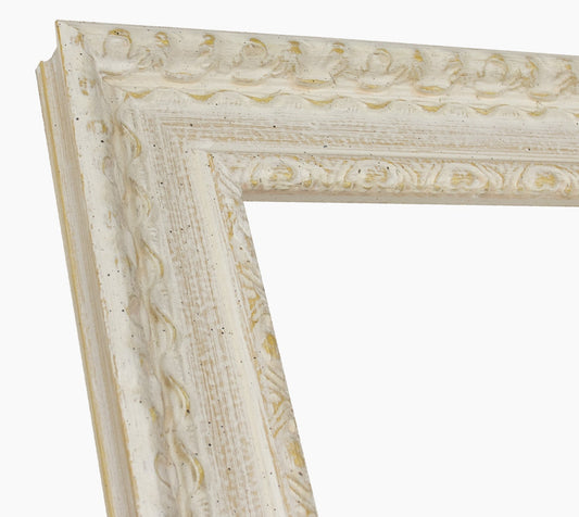 343.915 cadre en bois à fond ocre blanc mesure de profil 60x30 mm Lombarda cornici S.n.c.