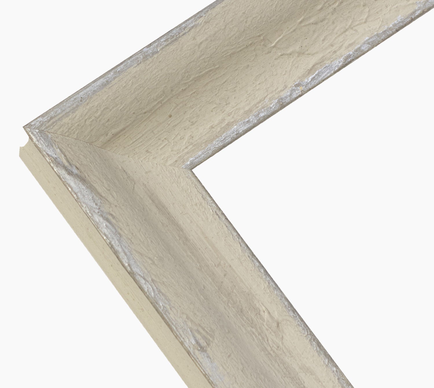 345.450 cadre en bois blanc crème avec argent mesure de profil 60x45 mm Lombarda cornici S.n.c.