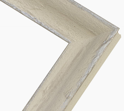 345.450 cadre en bois blanc crème avec argent mesure de profil 60x45 mm Lombarda cornici S.n.c.