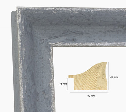 345.453 cadre en bois papier de sucre avec argent  mesure de profil 60x45 mm Lombarda cornici S.n.c.