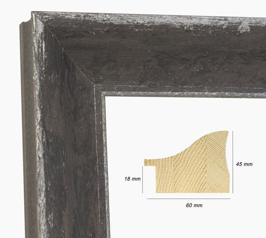 345.455 cadre en bois anthracite avec argent mesure de profil 60x45 mm Lombarda cornici S.n.c.