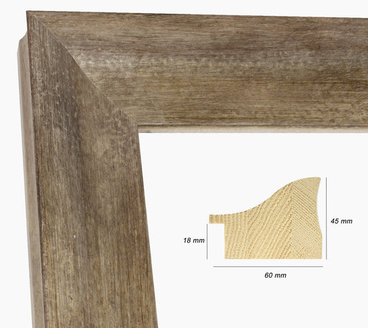 345.231 cadre en bois à la feuille d'argent antique mesure de profil 60x45 mm