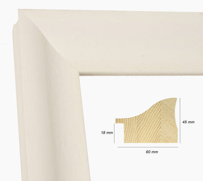 345.899 cadre en bois blanc avec de la cire mesure de profil 60x45 mm