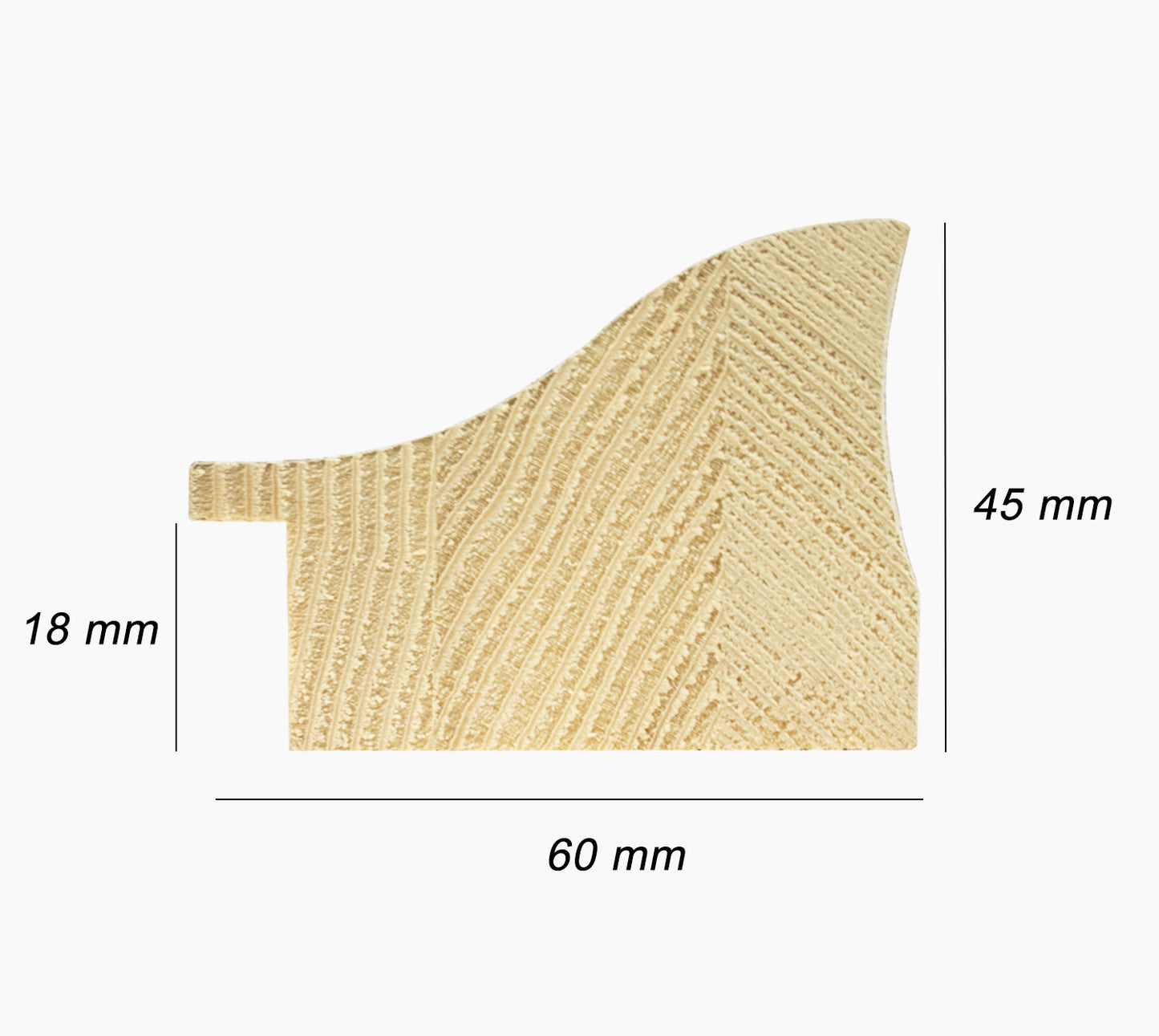 345.230 cadre en bois à la feuille d'or antique mesure de profil 60x45 mm