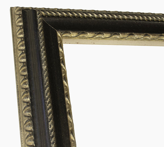 410.602 cadre en bois noire à cire avec fil d'argent mesure de profil 60x40 mm Lombarda cornici S.n.c.