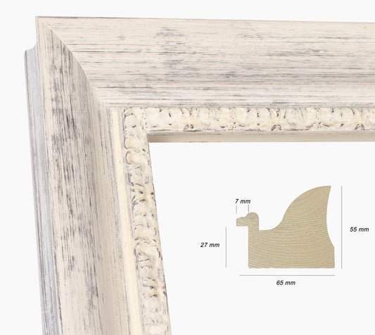 430.920 cadre en bois blanc avec fond marron mesure de profil 65x55 mm Lombarda cornici S.n.c.