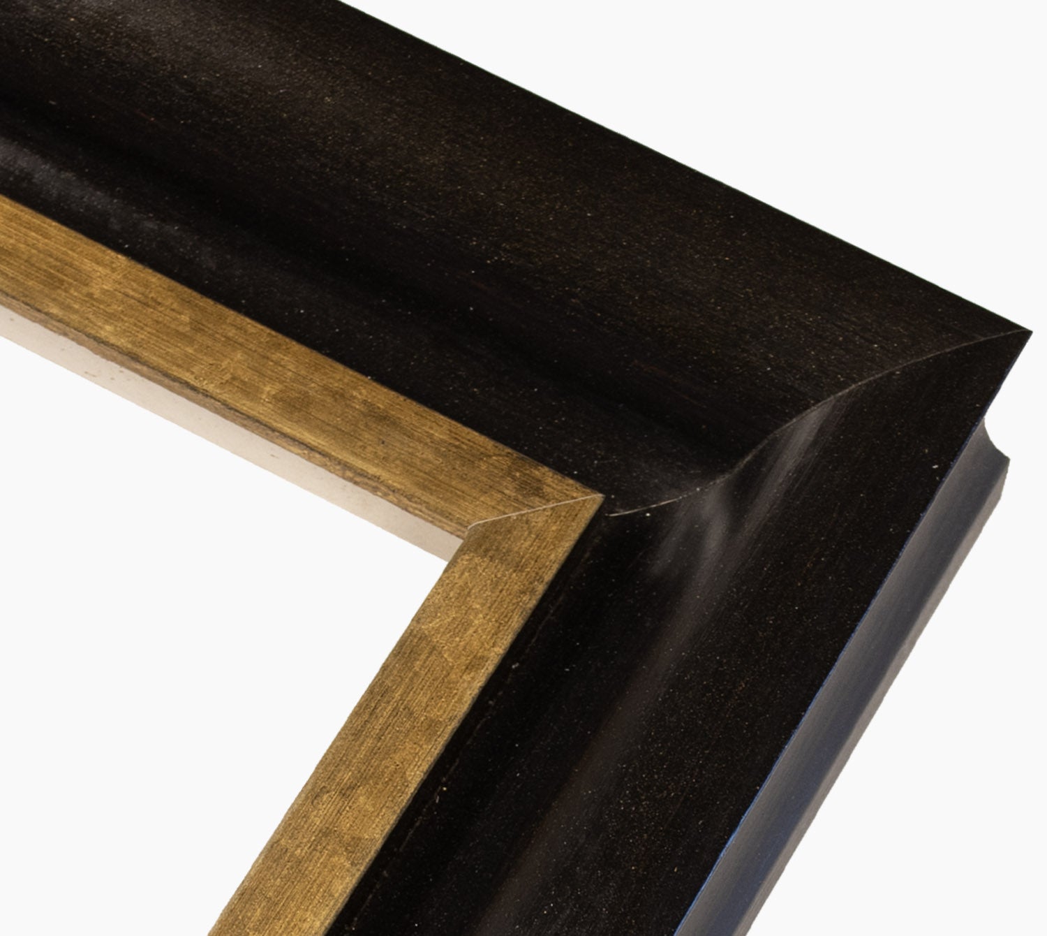 445.601 cadre en bois noire à cire avec fil d'or mesure de profil 65x55 mm Lombarda cornici S.n.c.