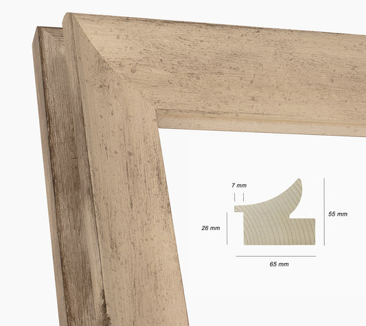Custom wooden frame dove gray with silver 446.2040