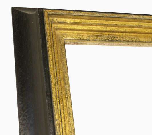 447.601 cadre en bois noire à cire avec fil d'or mesure de profil 65x55 mm Lombarda cornici S.n.c.
