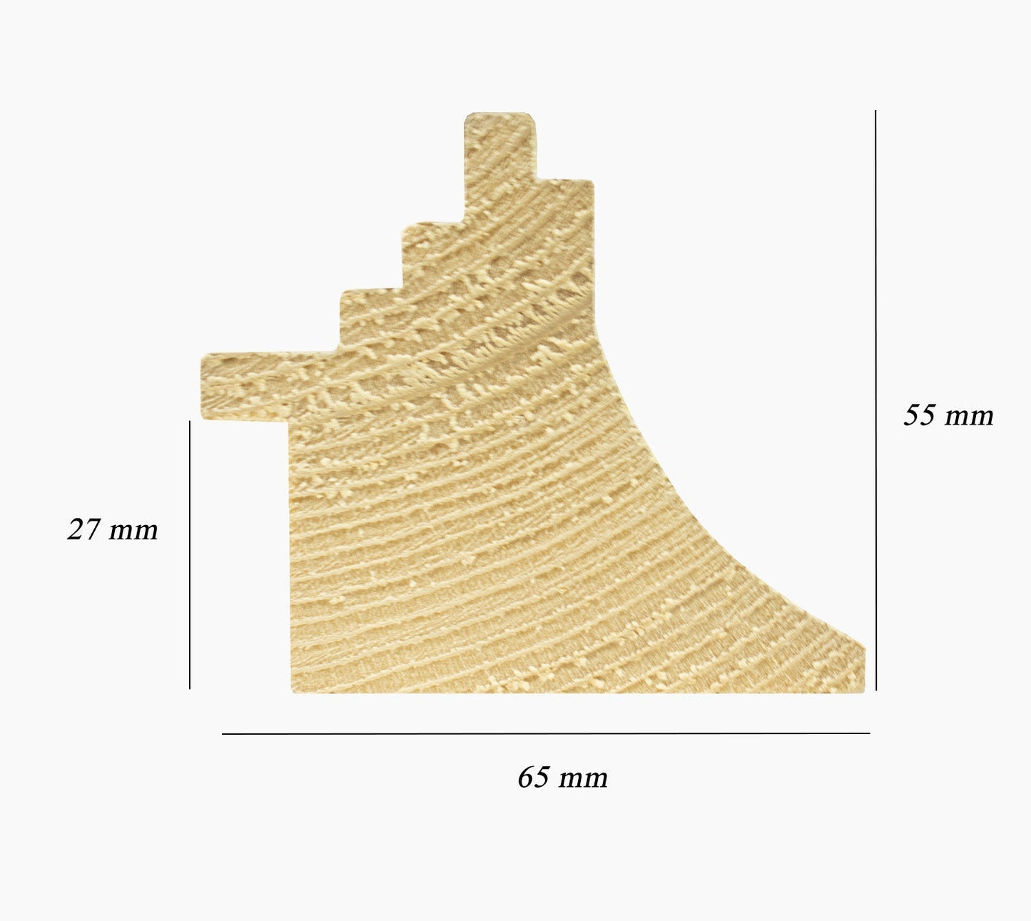 447.899 cadre en bois blanc avec de la cire mesure de profil 65x55 mm Lombarda cornici S.n.c.