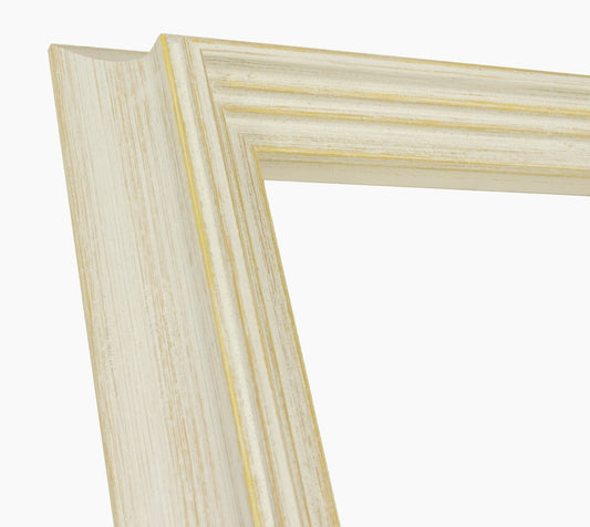447.915 cadre en bois à fond ocre blanc mesure de profil 65x55 mm Lombarda cornici S.n.c.