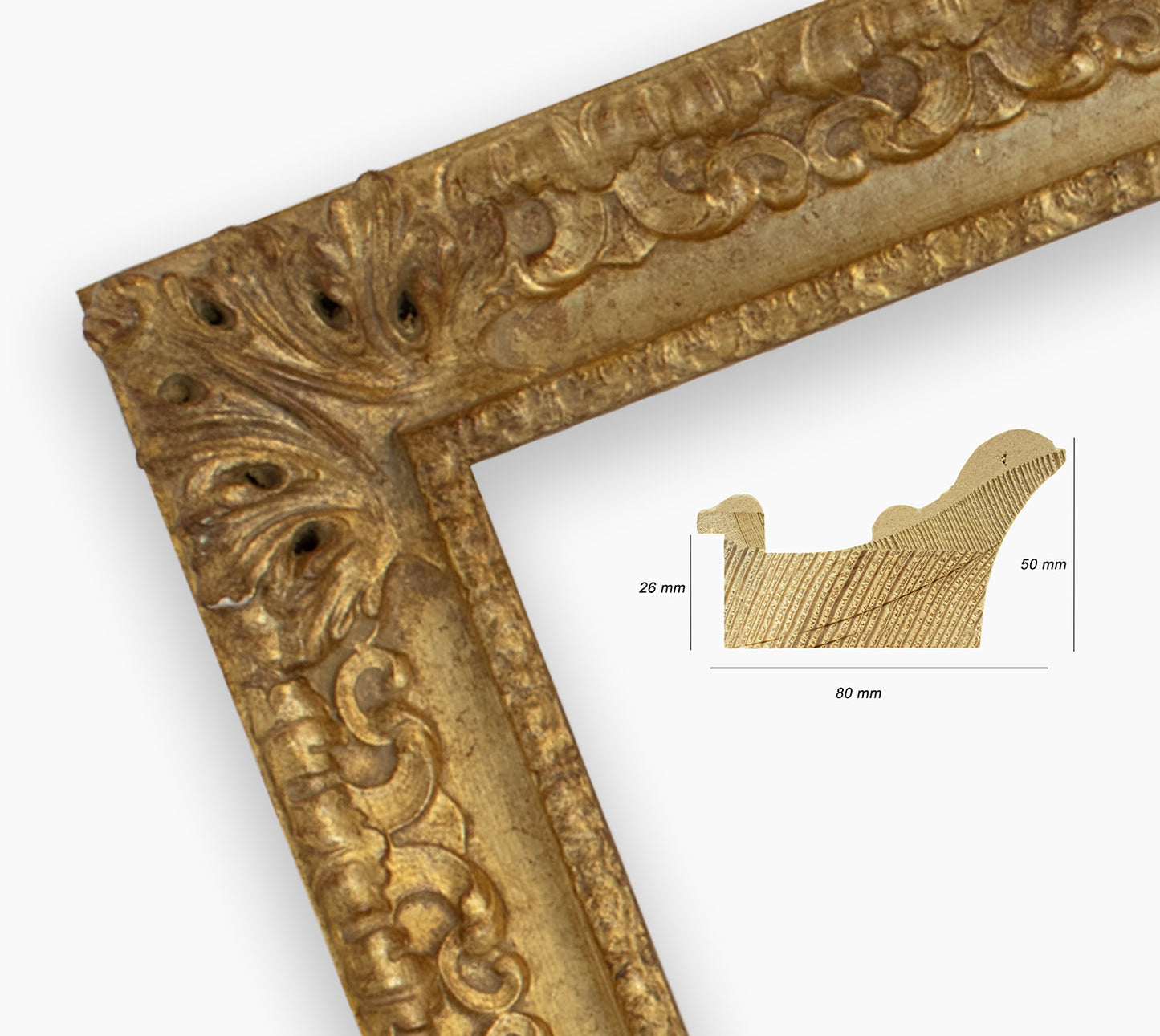 COR.4480.010 baroque frame with gold leaf