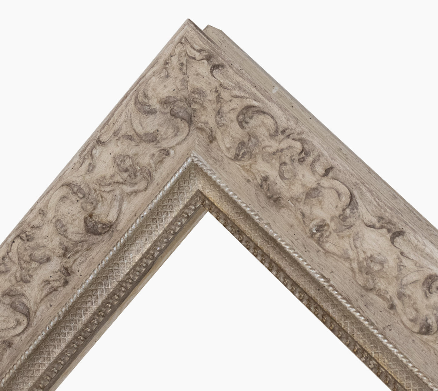 Cadre en bois gris tourterelle et argent 4497.3040