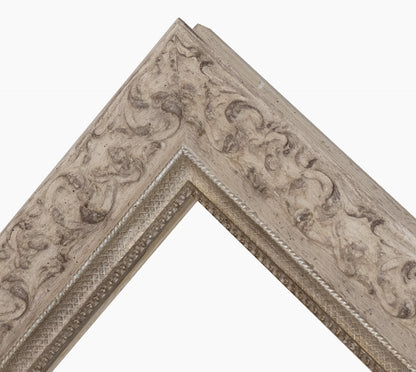 Cadre en bois gris tourterelle et argent 4497.3040