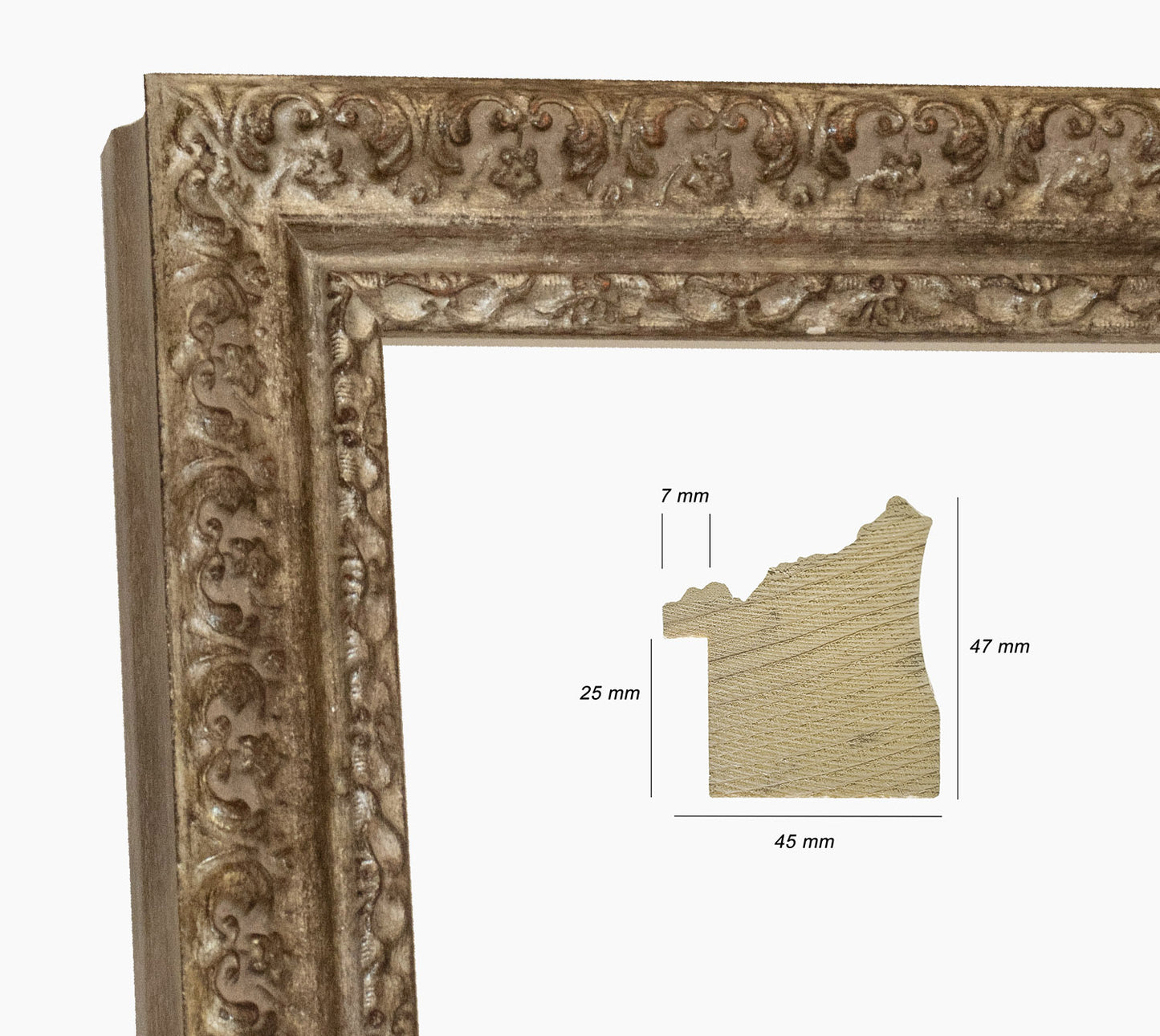 Cadre d'argent en bois sur mesure 495.231