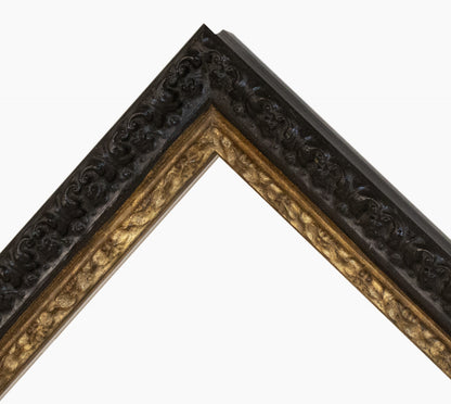 Cadre noire et or en bois sur mesure 495.601