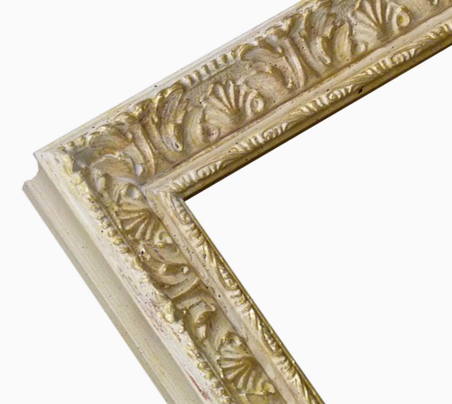 Baroque wooden frame in ivory and gold 496.190
