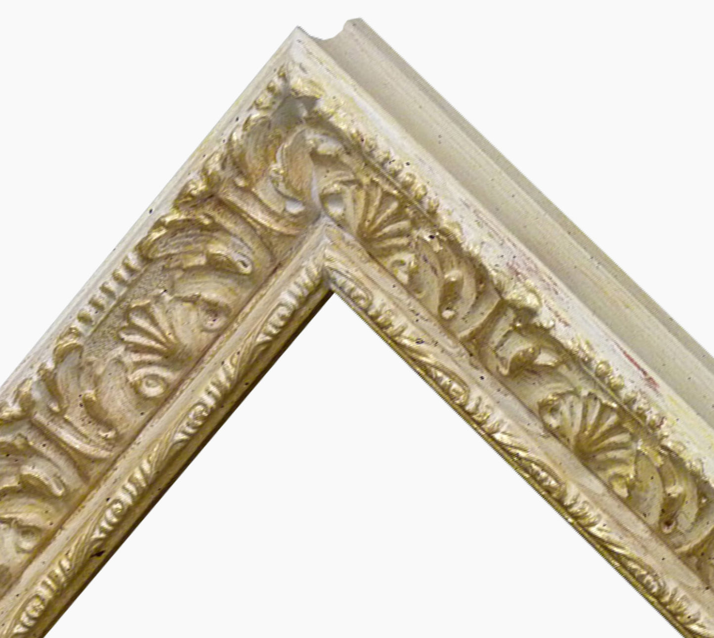 Baroque wooden frame in ivory and gold 496.190