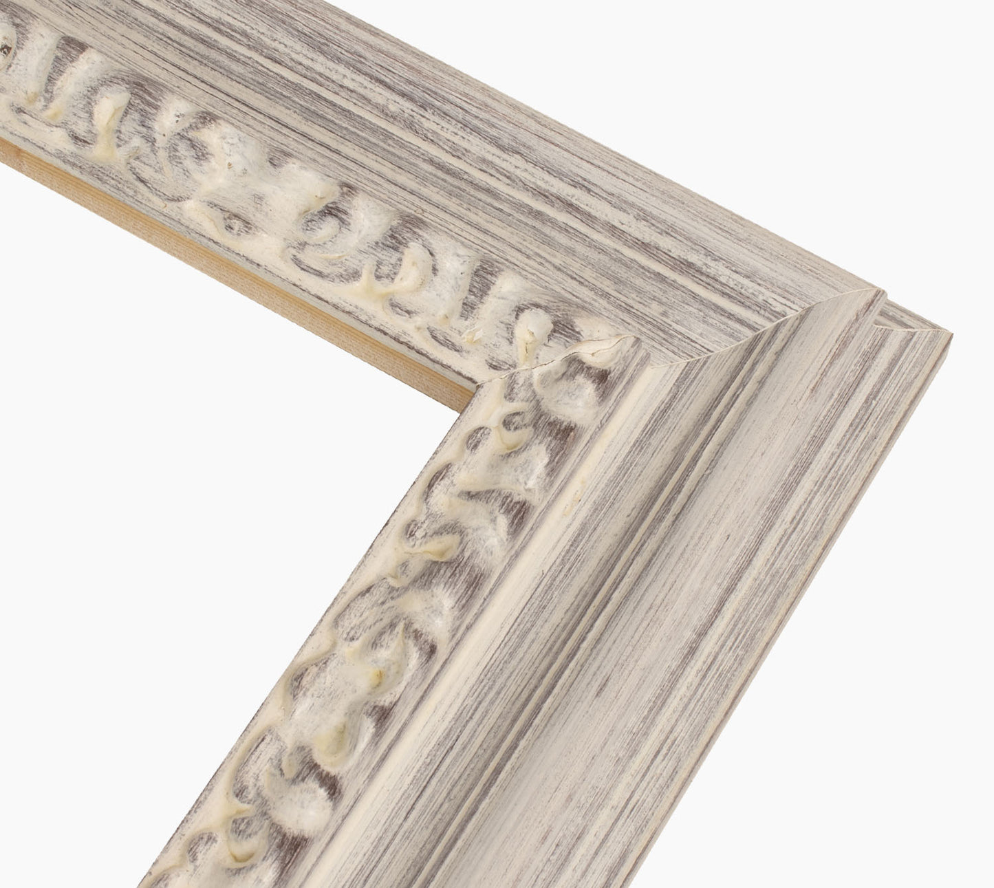 White frame, brown wooden background, custom made 506.920