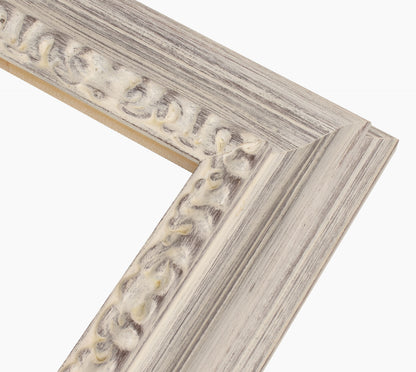 White frame, brown wooden background, custom made 506.920