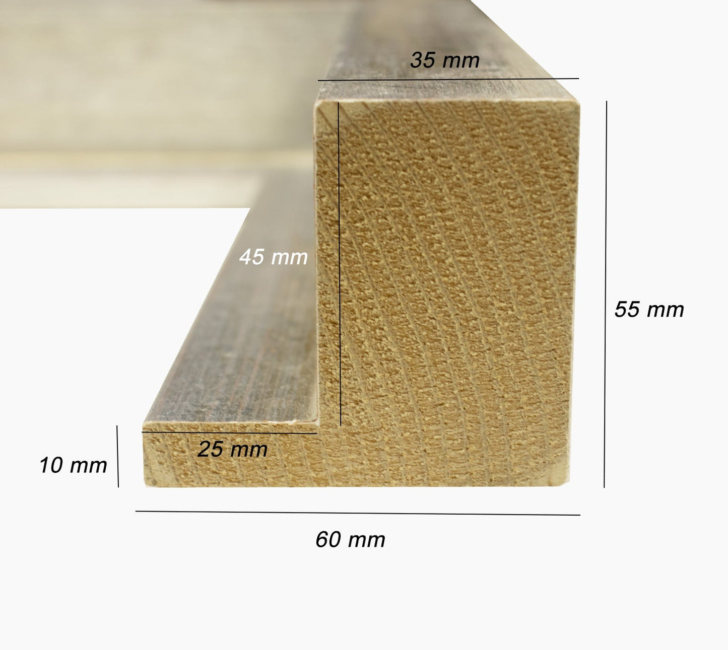 605.301 cadre en bois a la feuille d'argent mesure de profil 60x55 mm Lombarda cornici S.n.c.