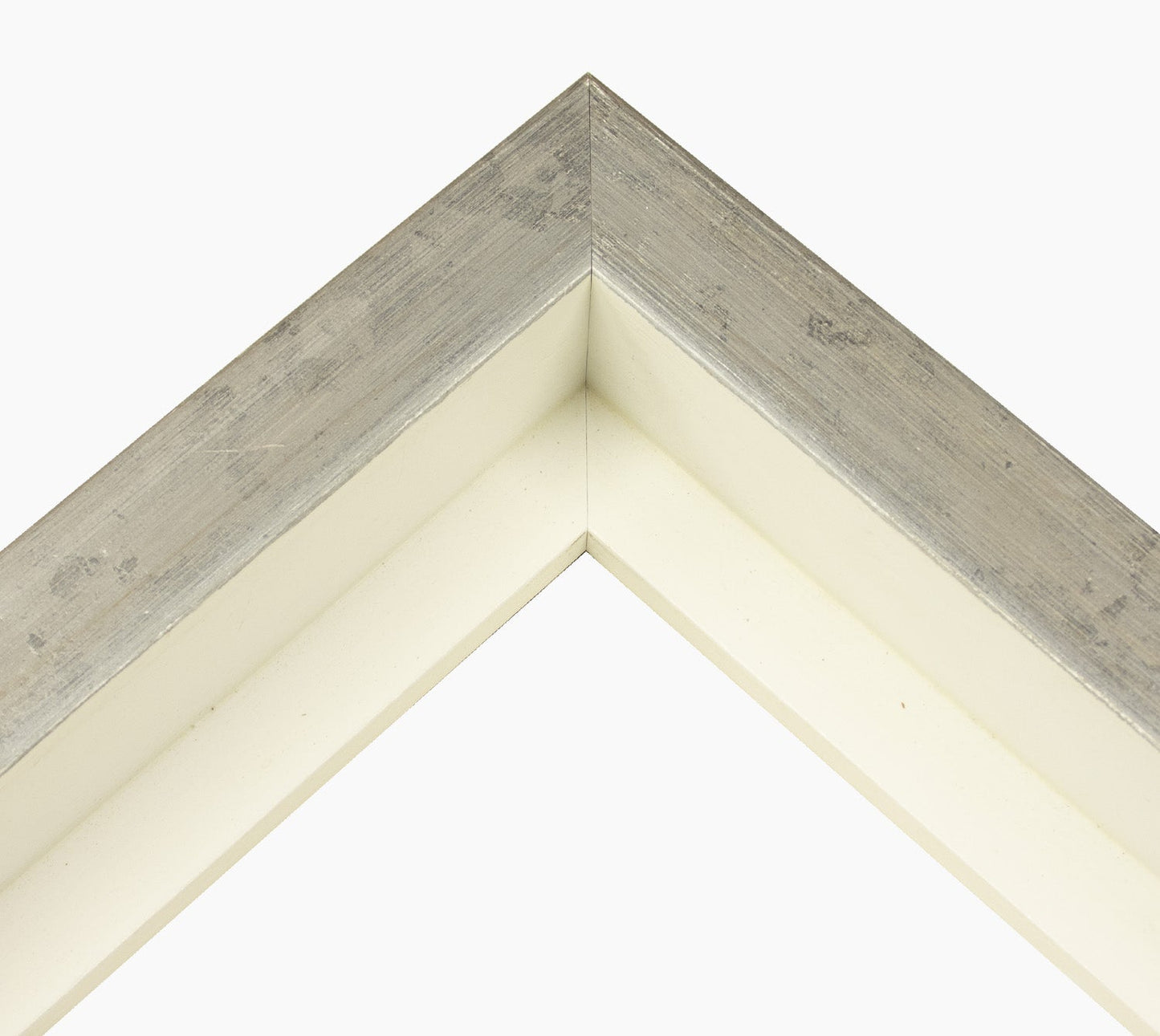 605.7997 cadre en bois blanc et argent mesure de profil 60x55 mm Lombarda cornici S.n.c.