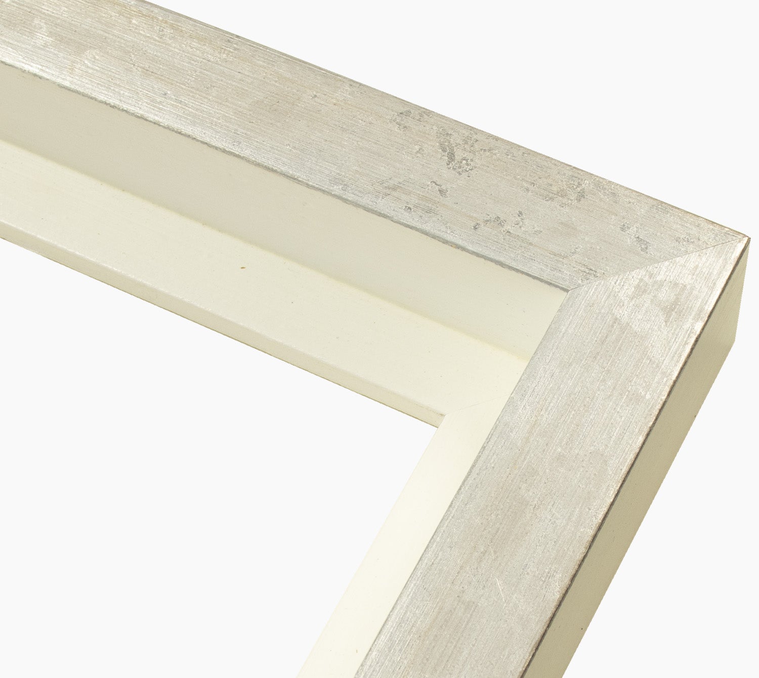 605.7997 cadre en bois blanc et argent mesure de profil 60x55 mm Lombarda cornici S.n.c.