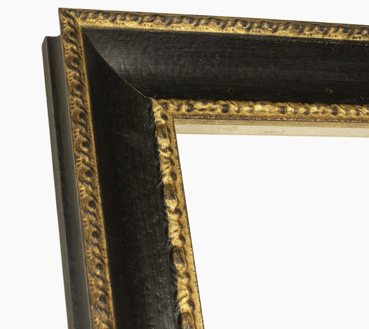 620.601 cadre en bois noire à cire avec fil d'or mesure de profil 65x48 mm Lombarda cornici S.n.c.