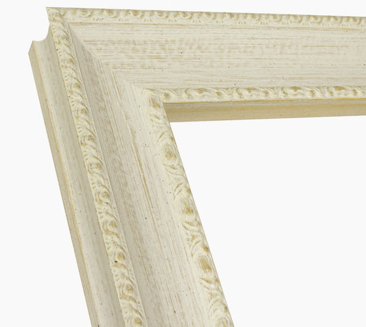 620.915 cadre en bois à fond ocre blanc mesure de profil 65x48 mm Lombarda cornici S.n.c.
