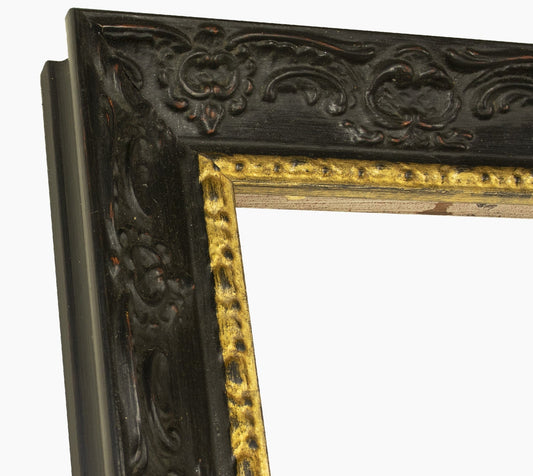 631.601 cadre en bois noir avec fil d'or mesure de profil 65x55 mm Lombarda cornici S.n.c.